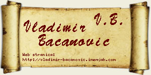 Vladimir Bacanović vizit kartica
